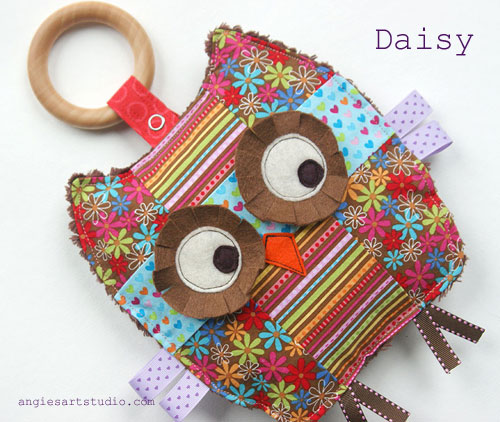 Daisy the patchwork owl baby crinkle toy