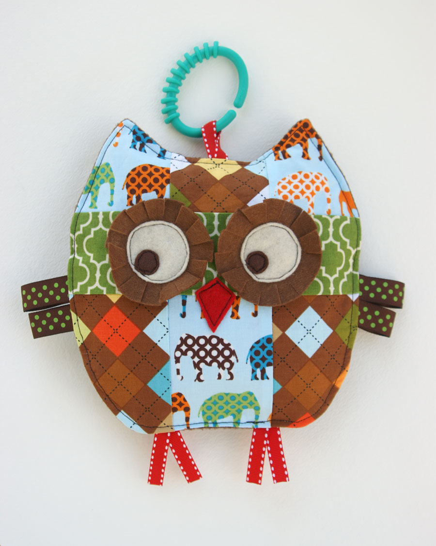 Henry the patchwork owl baby crinkle toy