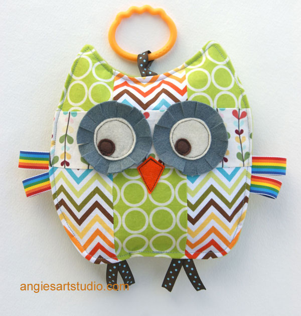 rupert the patchwork owl baby crinkle toy