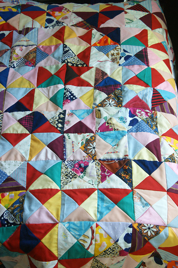 triangle square patchwork blanket