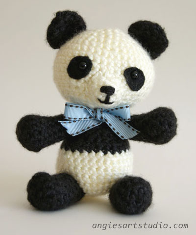 panda crochet with bow