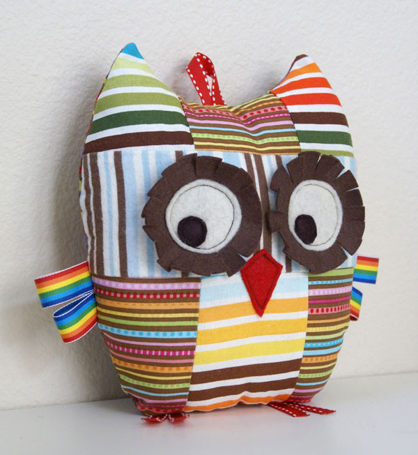 patchwork owl plush toy