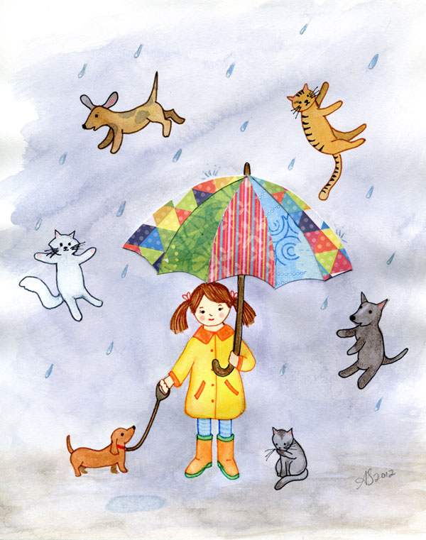 It's Raining Cats and Dogs art print