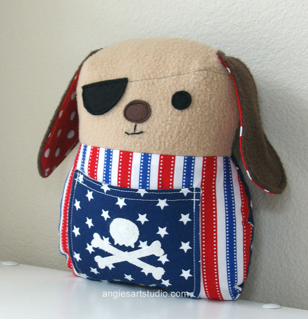 pirate dog plush toy pillow