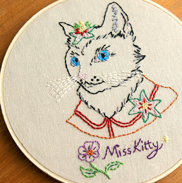 Ryan Berkley Kitty Embroidery