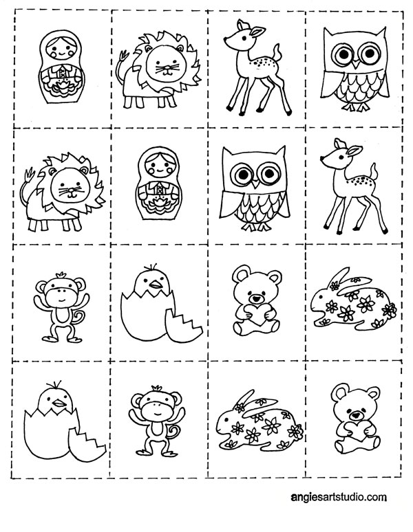 Free Coloring Page And Memory Game For Kids Angie S Art Studio