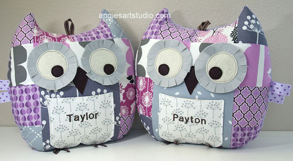 Patchwork owls for twins