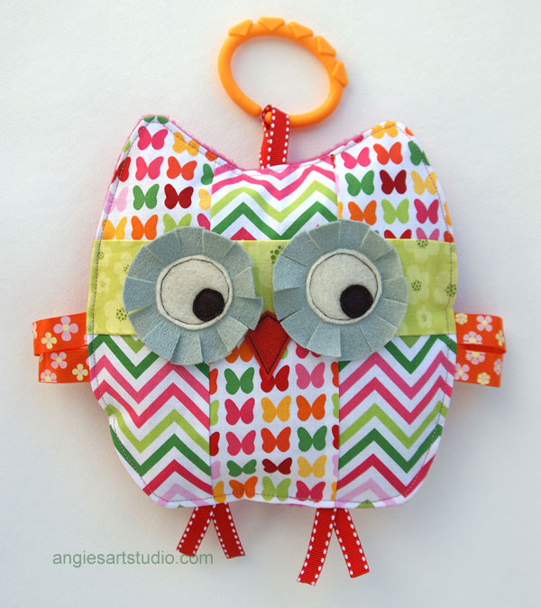 Penelope the patchwork owl baby crinkle toy