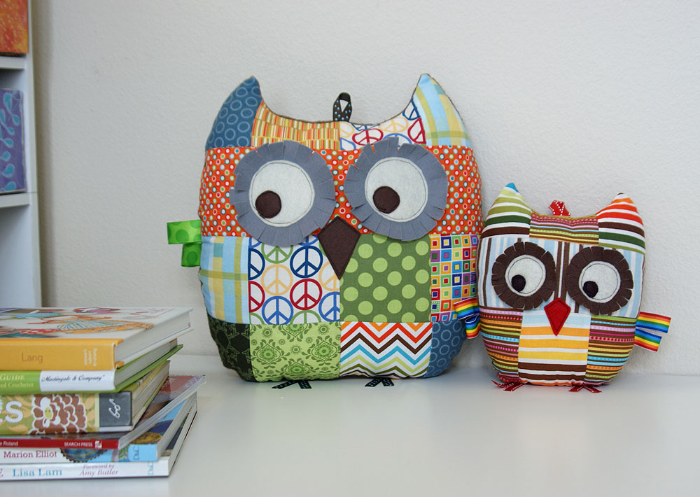 patchwork owl pillows plush toys