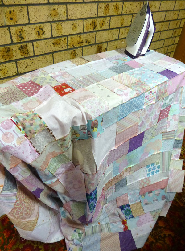 Patchwork bedspread in progress