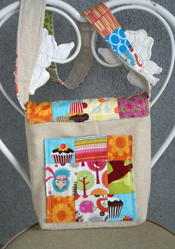 patchwork art bag back view